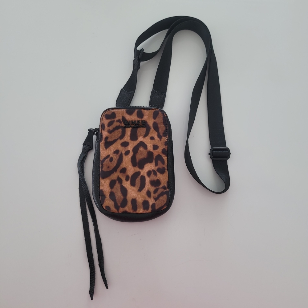 Aimee Kestenberg  Leopard Nylon & Leather All in One Phone Crossbody